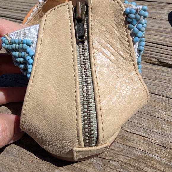 Cocobelle Blue And Silver Beaded Tan Sandals Size 8 - Picture 4 of 8